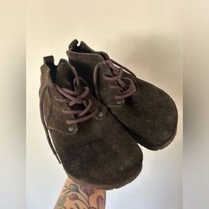 Brown BIRKENSTOCK Suede Leather Oxfords Comfort 38 EU L7 - 7.5 Made in GERMANY